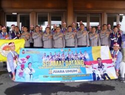 As SDM Kapolri Sambut Kontingen Taekwondo Polri Juara Umum WATA Championship di Soetta