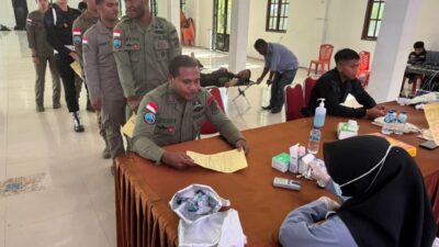 Meriahkan HUT Bhayangkara ke-80, Personel Damai Cartenz Partisipasi Dalam Giat Donor Darah di Polres Nabire