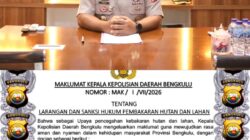 Maklumat Kapolda Bengkulu Tegaskan Larangan Pembakaran Hutan dan Lahan, Pelanggar Terancam Sanksi Pidana
